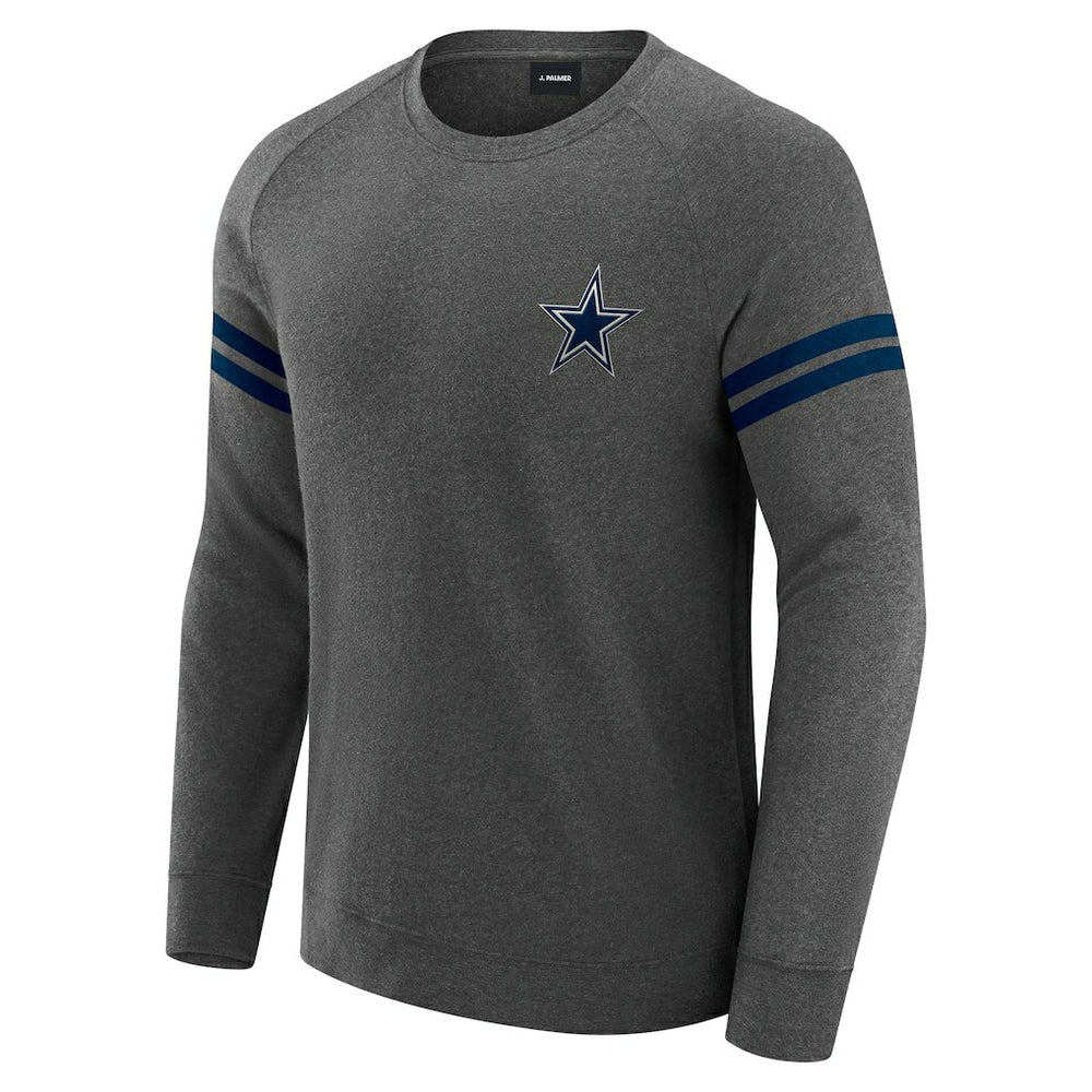 Dallas Cowboys J. Palmer Players Lounge Raglan Tri-Blend Sweatshirt Dark Heather Gray