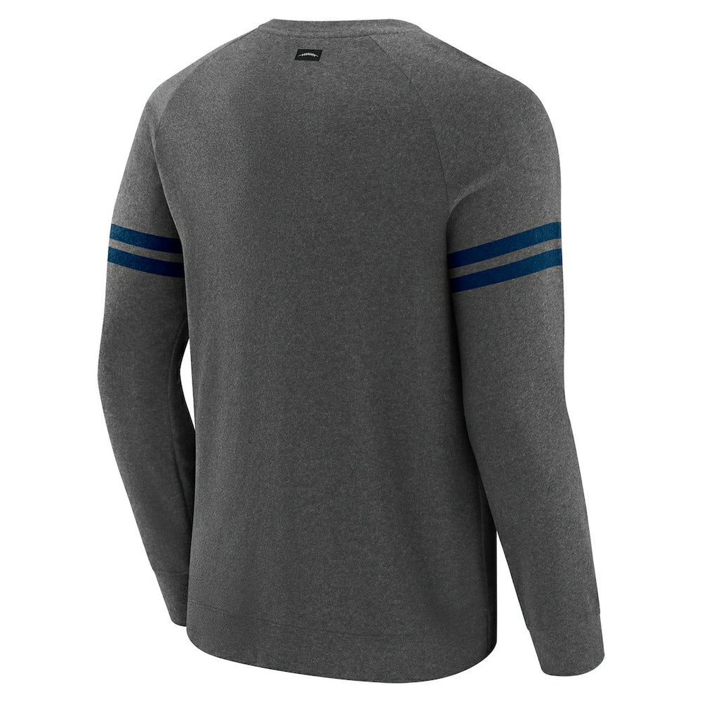 Dallas Cowboys J. Palmer Players Lounge Raglan Tri-Blend Sweatshirt Dark Heather Gray