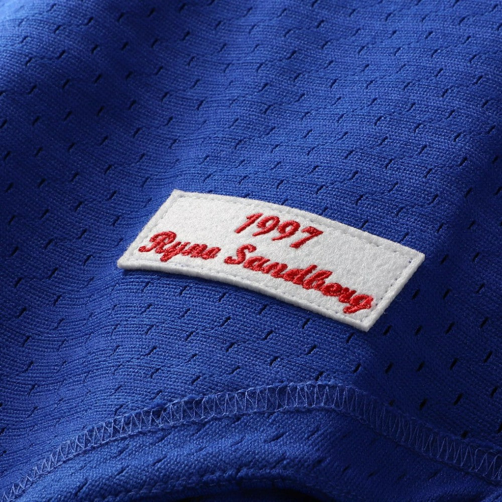 Ryne Sandberg Chicago Cubs Mitchell & Ness Cooperstown Collection 1997 Mesh Batting Practice Button-Up Jersey - Royal - Mitchell & Ness Online