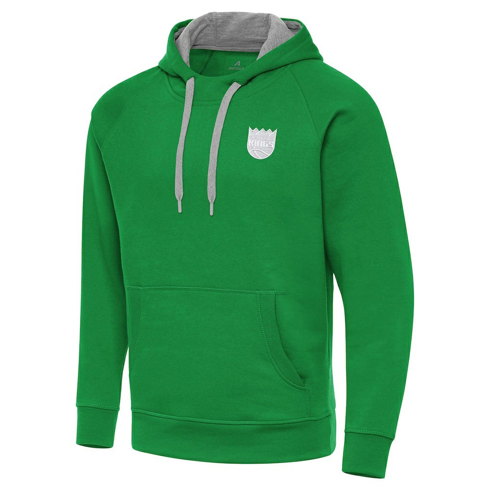 Sacramento Kings Antigua St. Patrick's Day Victory Raglan Pullover Hoodie Kelly Green