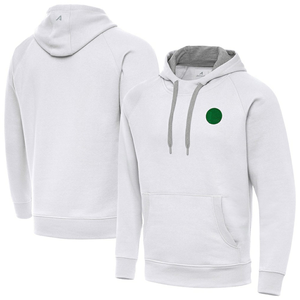 Golden State Warriors Antigua St. Patrick's Day Victory Raglan Pullover Hoodie White