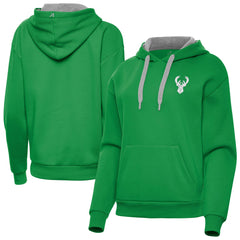 Milwaukee Bucks Antigua Women's St. Patrick's Day Victory Pullover Hoodie Kelly Green
