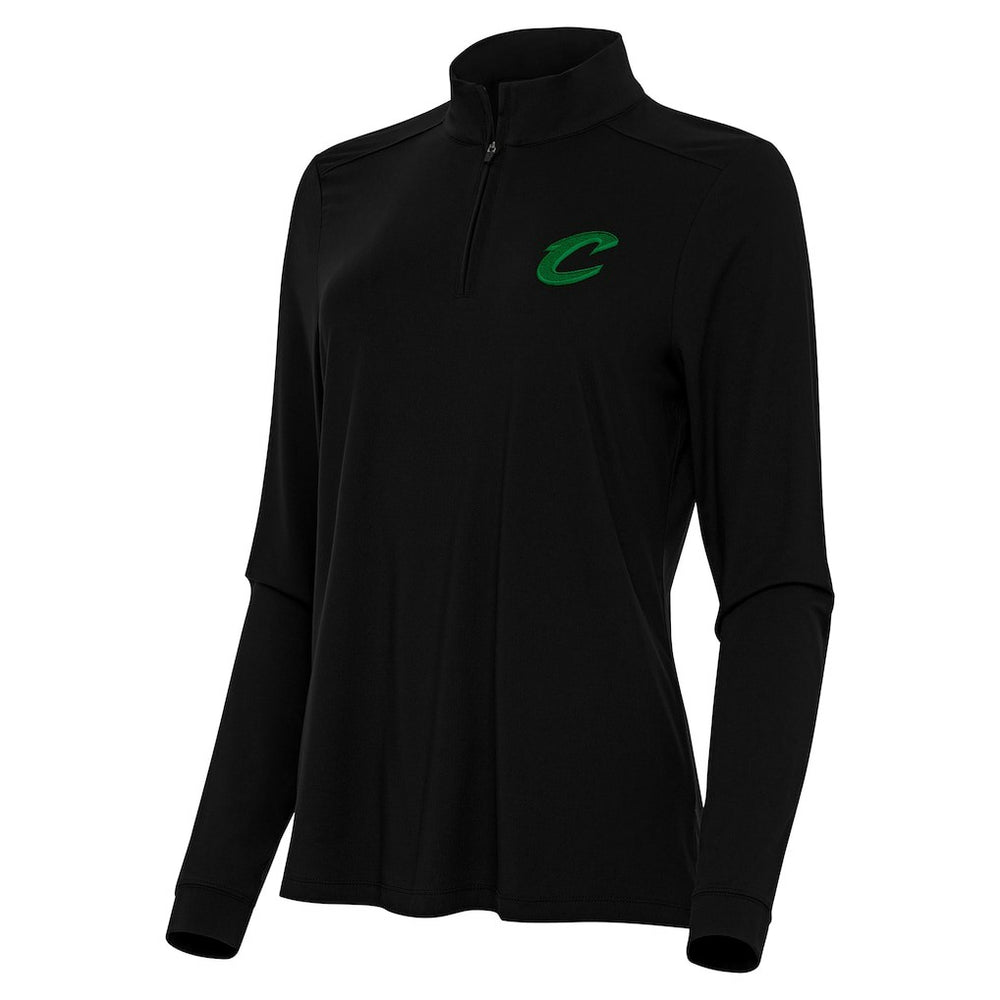 Cleveland Cavaliers Antigua Women's St. Patrick's Day Intent Quarter-Zip Top Black
