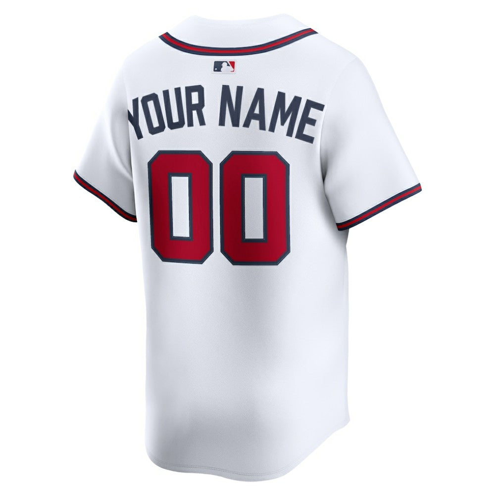 Atlanta Braves Nike Home Limited Custom Jersey - White - Nike on Sale