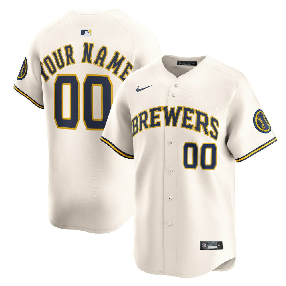 Milwaukee Brewers Nike Home Limited Custom Jersey - Cream - Nike Online