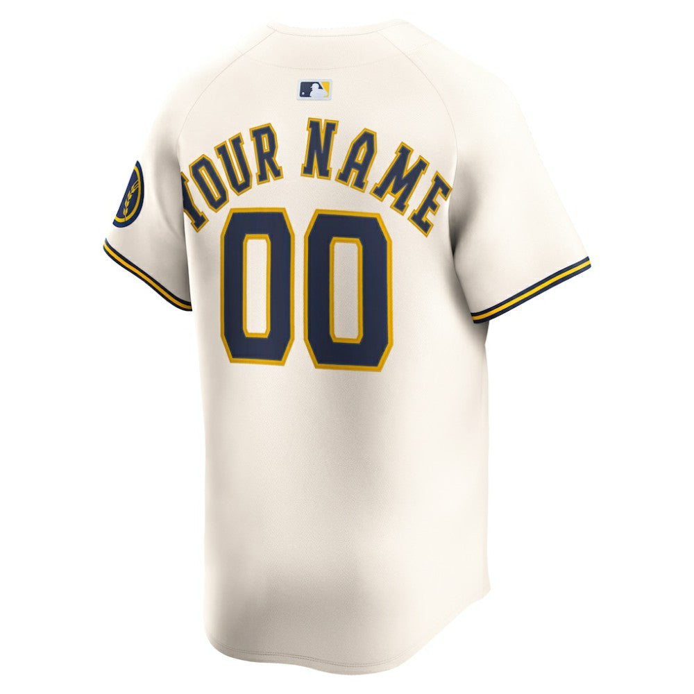 Milwaukee Brewers Nike Home Limited Custom Jersey - Cream - Nike Online
