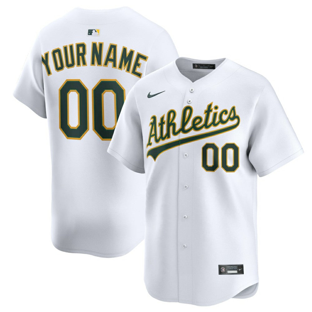 Athletics Nike Home Limited Custom Jersey - White - Nike Discount