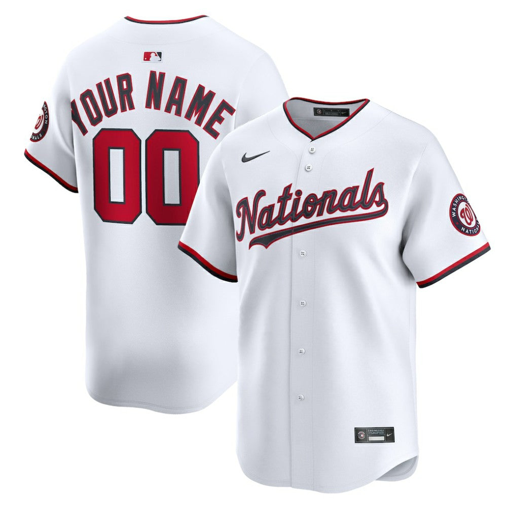 Washington Nationals Nike Home Limited Custom Jersey - White - Nike on Sale
