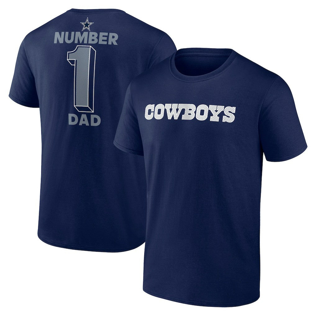 Dallas Cowboys #1 Dad Jersey T-Shirt Navy