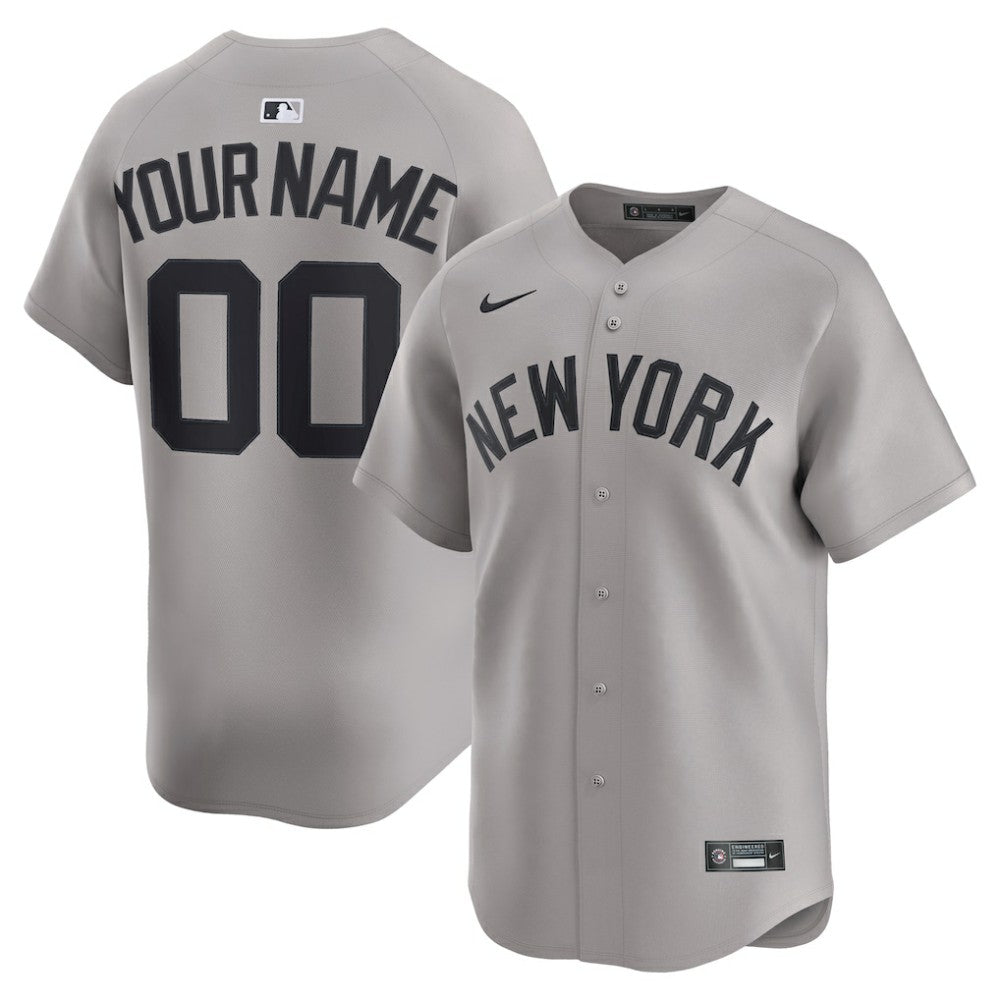 New York Yankees Nike Away Limited Custom Jersey - Gray - Nike Online
