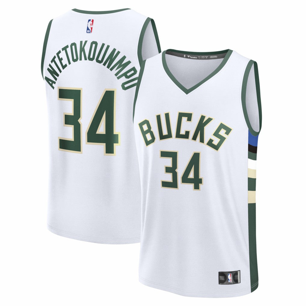 Giannis Antetokounmpo Milwaukee Bucks Fast Break Replica Player Jersey Association Edition White | Fanatics Lifestyle