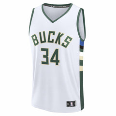 Giannis Antetokounmpo Milwaukee Bucks Fast Break Replica Player Jersey Association Edition White | Fanatics Lifestyle