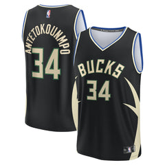 Giannis Antetokounmpo Milwaukee Bucks Fast Break Replica Player Jersey Statement Edition Black | Fanatics online