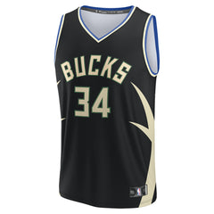 Giannis Antetokounmpo Milwaukee Bucks Fast Break Replica Player Jersey Statement Edition Black | Fanatics online