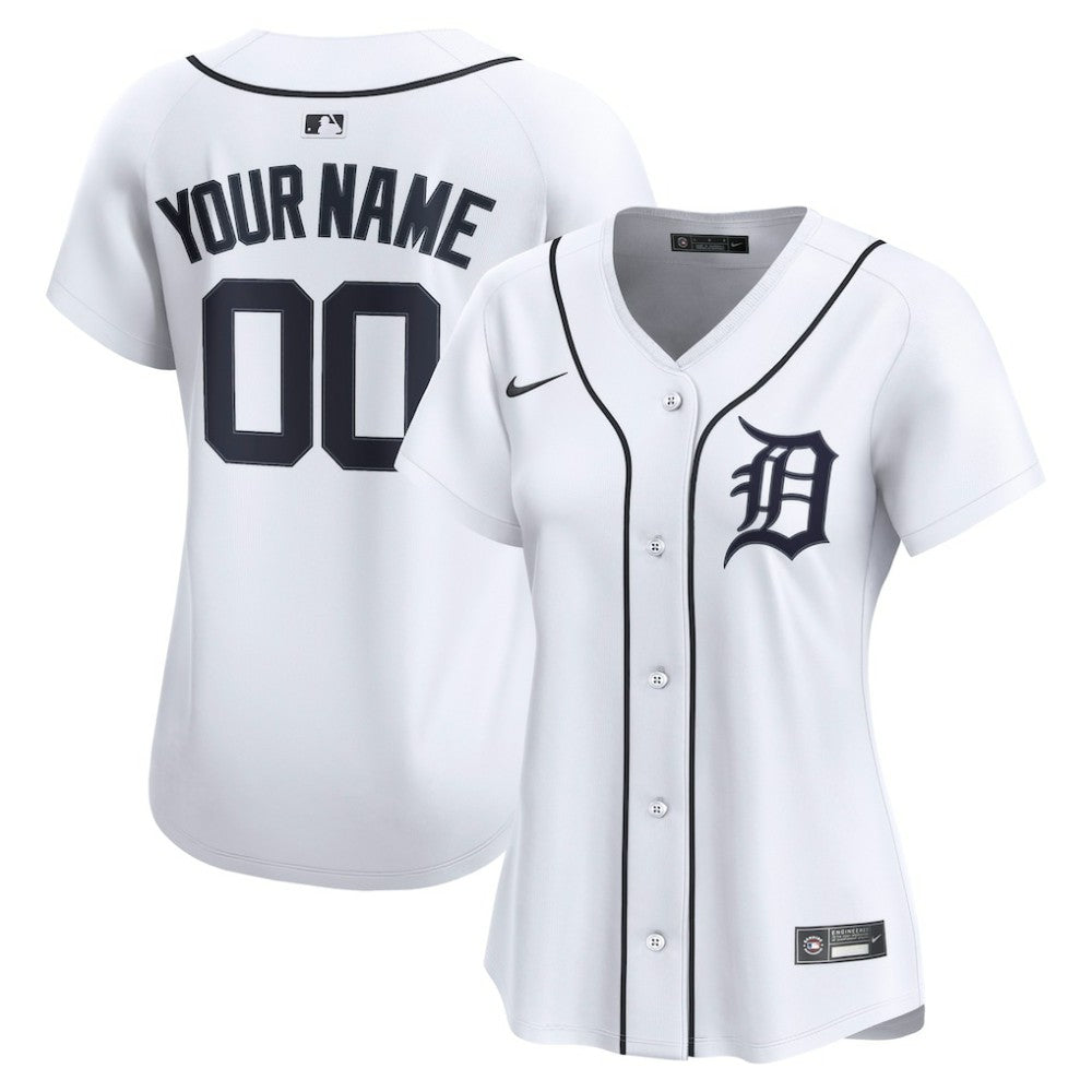 Detroit Tigers Nike Women's Home Limited Custom Jersey - White - Nike Sale