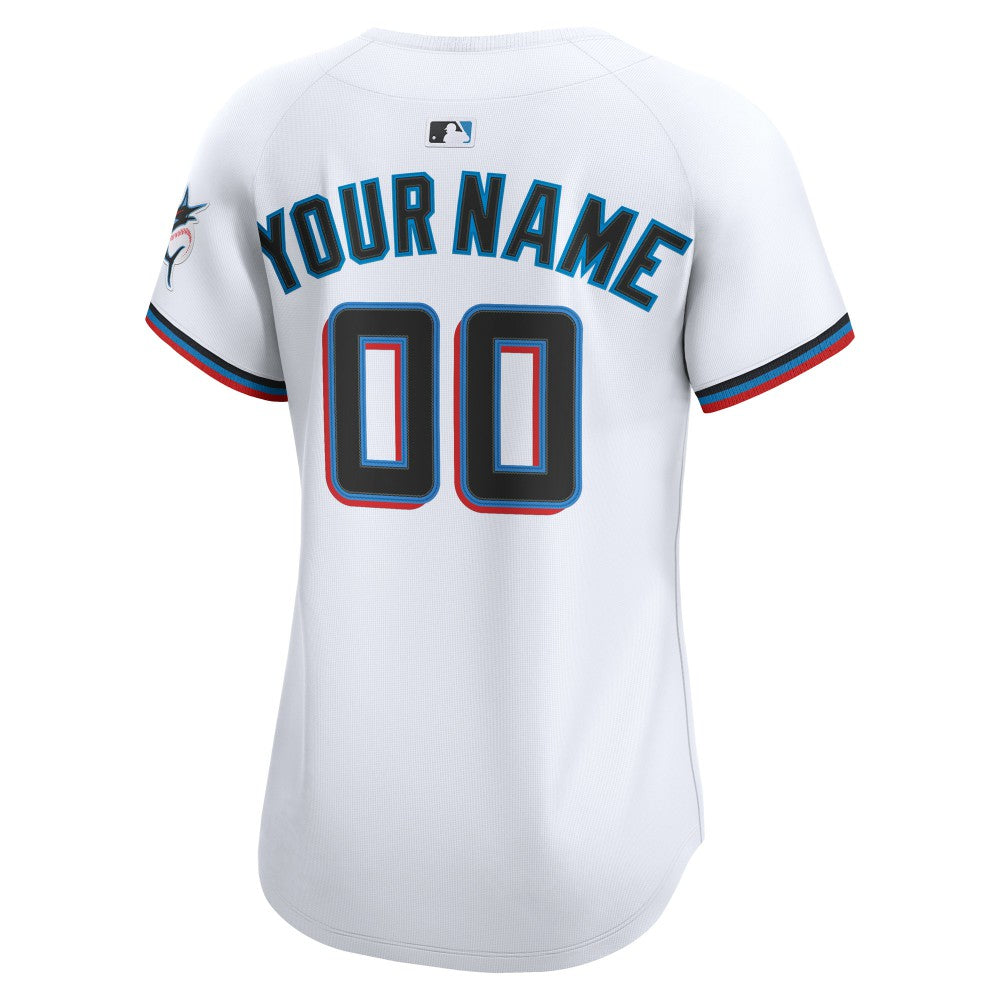 Miami Marlins Nike Women's Home Limited Custom Jersey - White - Nike Discount