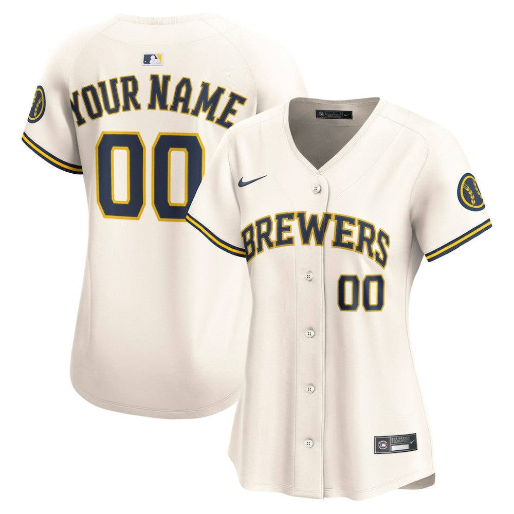 Milwaukee Brewers Nike Women's Home Limited Custom Jersey - Cream - Nike Discount