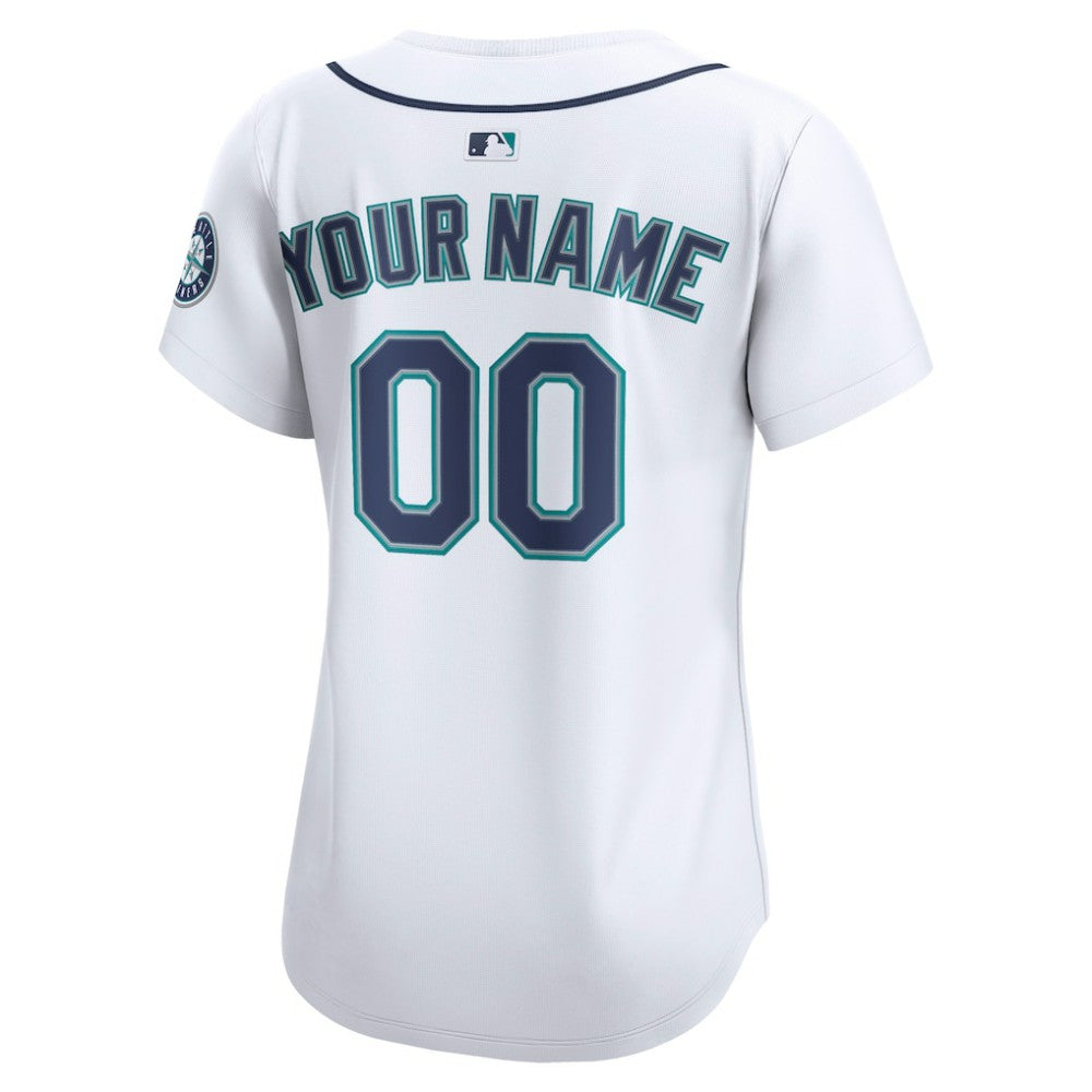 Seattle Mariners Nike Women's Home Limited Custom Jersey - White - Nike Discount