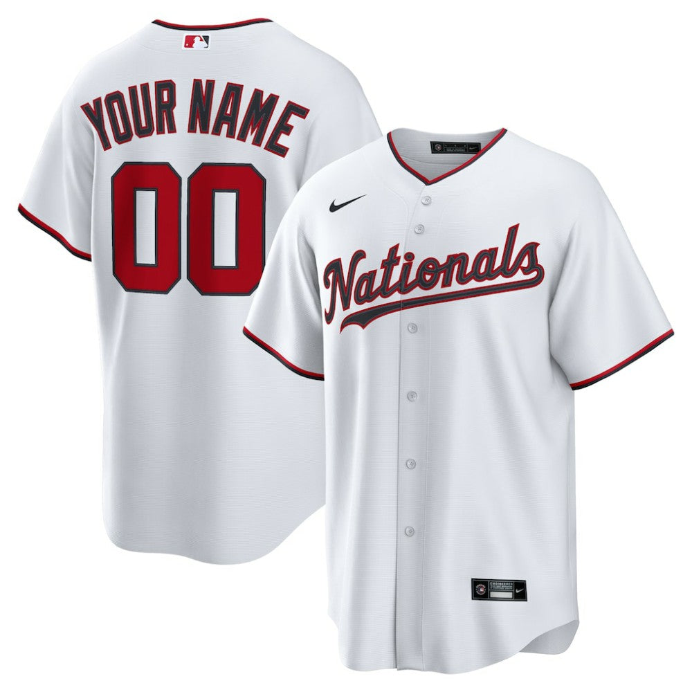 Washington Nationals Nike Home Custom Replica Jersey - White - Nike Discount