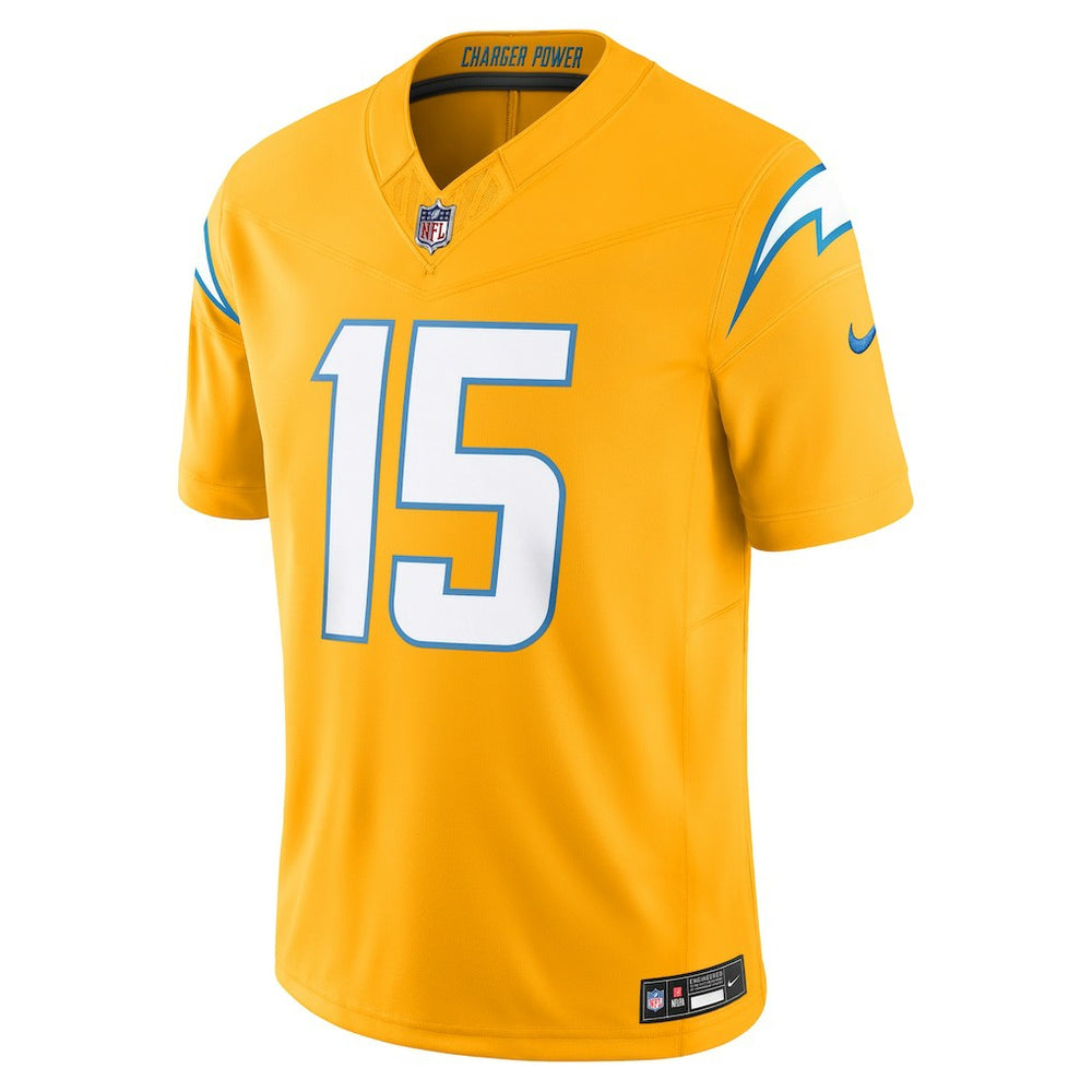Nike Ladd McConkey Los Angeles Chargers Alternate Charger Power Vapor F.U.S.E. Limited Jersey Gold