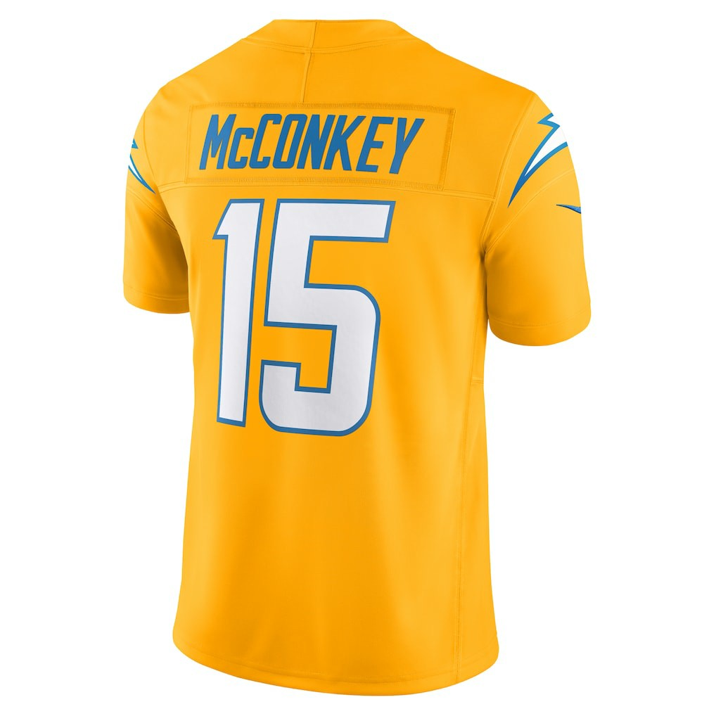 Nike Ladd McConkey Los Angeles Chargers Alternate Charger Power Vapor F.U.S.E. Limited Jersey Gold