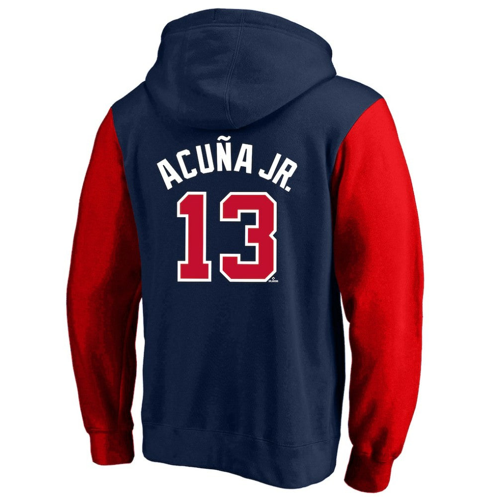 Ronald Acuna Jr. Atlanta Braves Profile Big & Tall Name & Number Fleece Pullover Hoodie - Navy - MLB Lifestyle