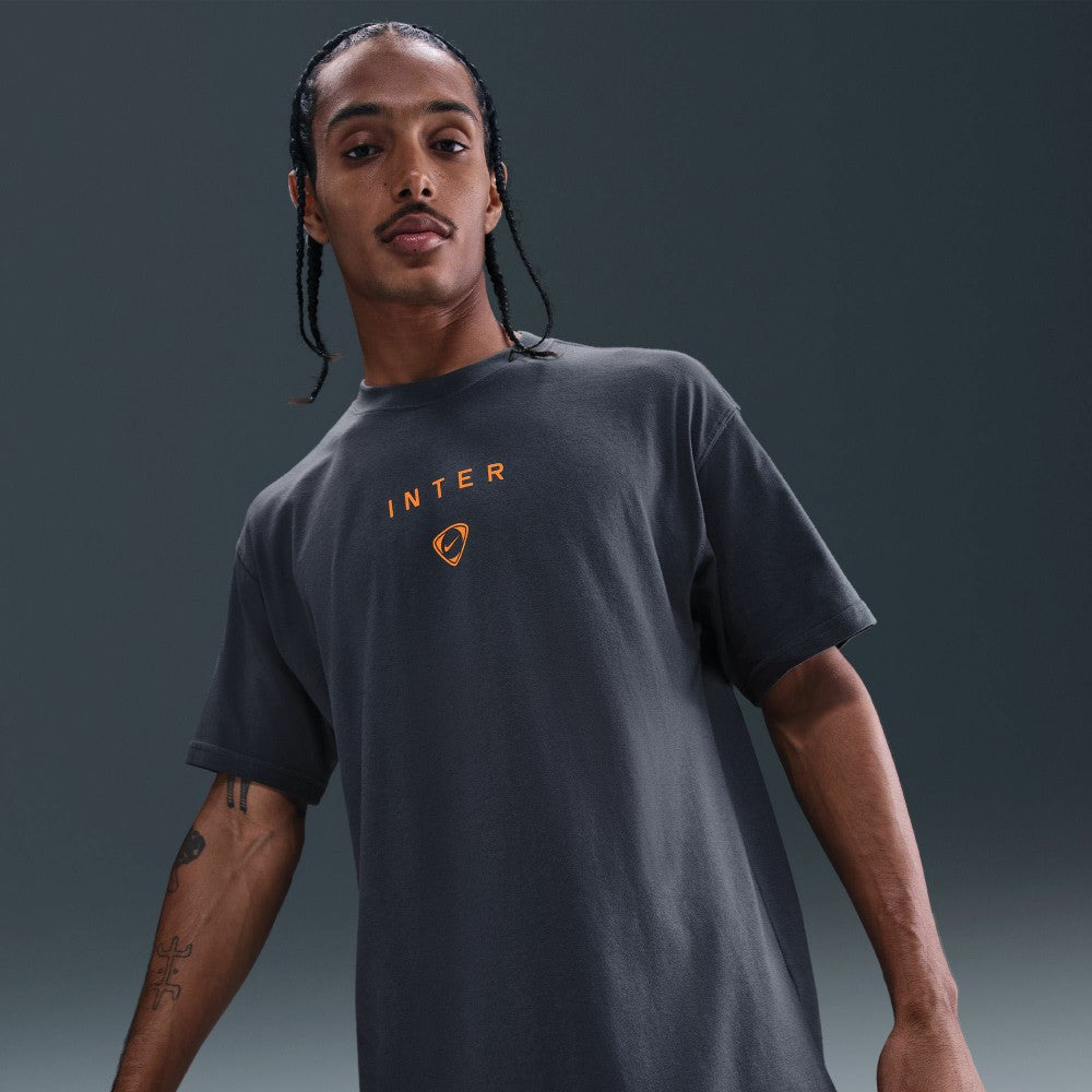 Inter Milan T90 Wordmark T-Shirt Gray - Nike