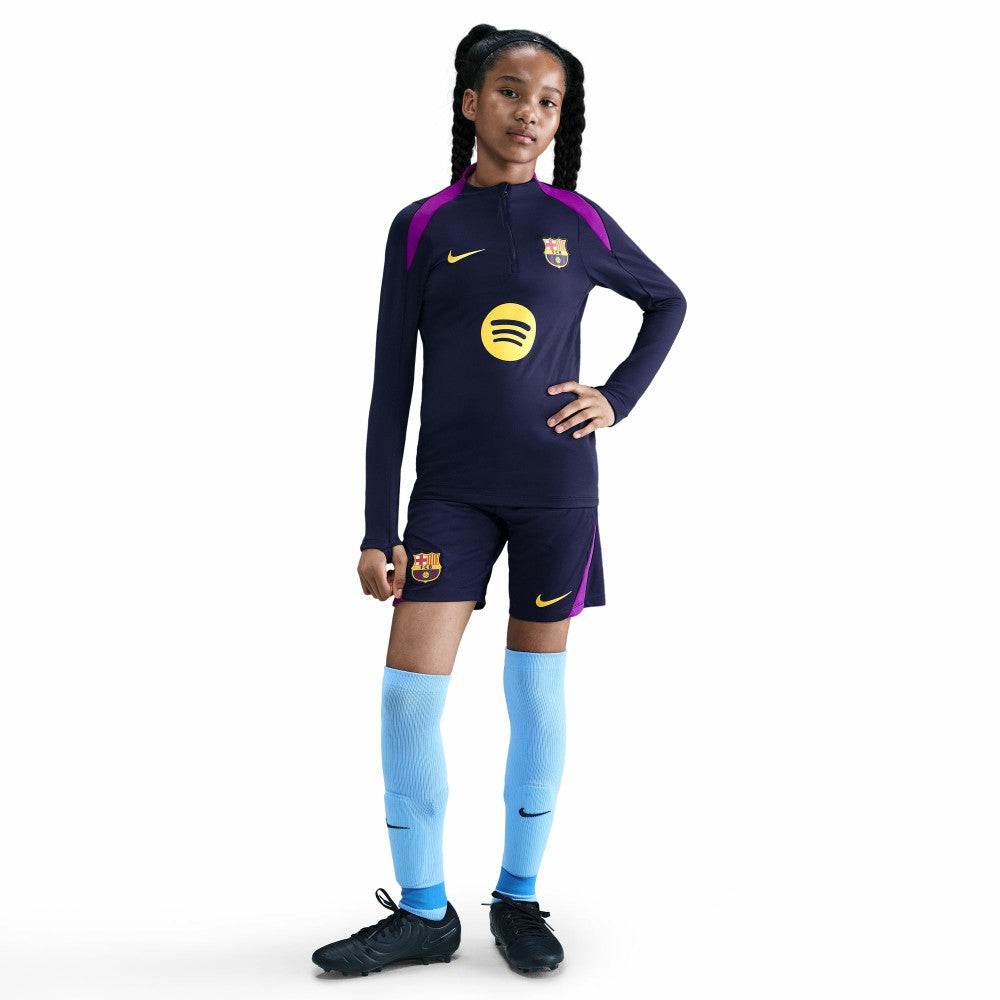 Barcelona Youth 2025/26 Strike Drill Quarter-Zip Dri-FIT Long Sleeve Top Navy - Nike Discount