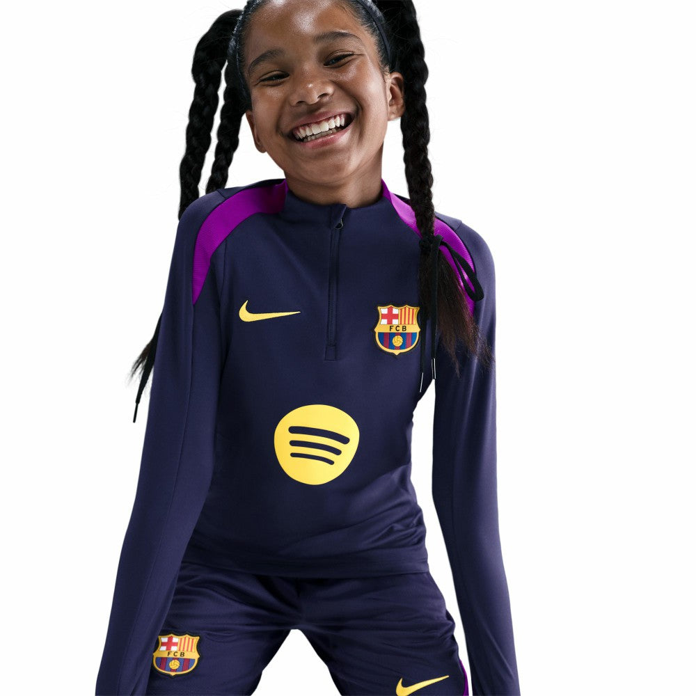 Barcelona Youth 2025/26 Strike Drill Quarter-Zip Dri-FIT Long Sleeve Top Navy - Nike Discount