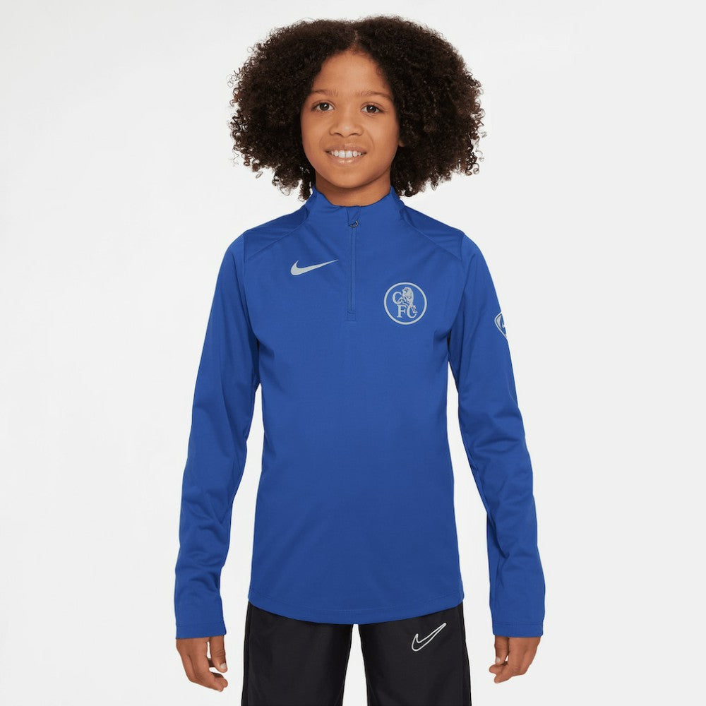 Chelsea Youth 2025/26 Strike Drill Quarter-Zip Dri-FIT Long Sleeve Top Blue - Nike sale