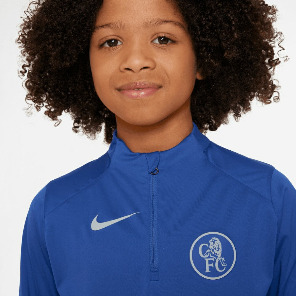 Chelsea Youth 2025/26 Strike Drill Quarter-Zip Dri-FIT Long Sleeve Top Blue - Nike sale