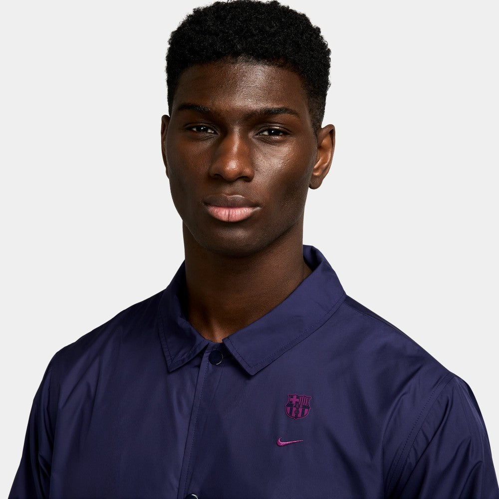 Barcelona Club Coaches Full-Snap Jacket Navy - Nike for sale