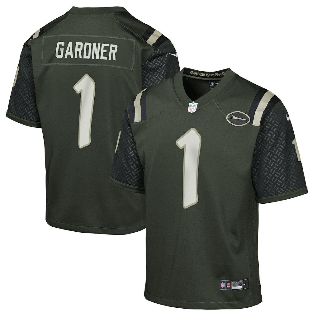 Nike Ahmad Sauce Gardner New York Jets Youth 2025 Rivalries Collection Game Jersey Gotham Green