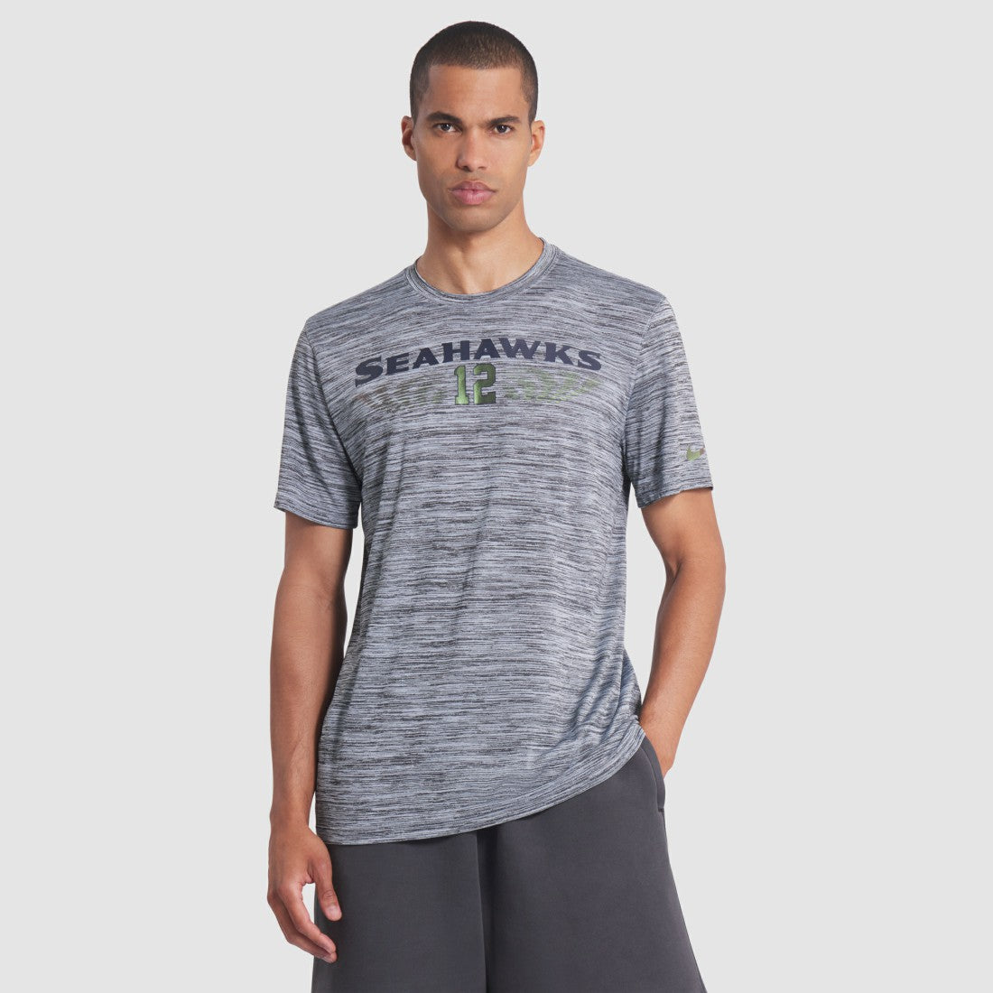 Nike Seattle Seahawks 2025 Rivalries Collection Sideline Velocity Dri-FIT T-Shirt Wolf Gray