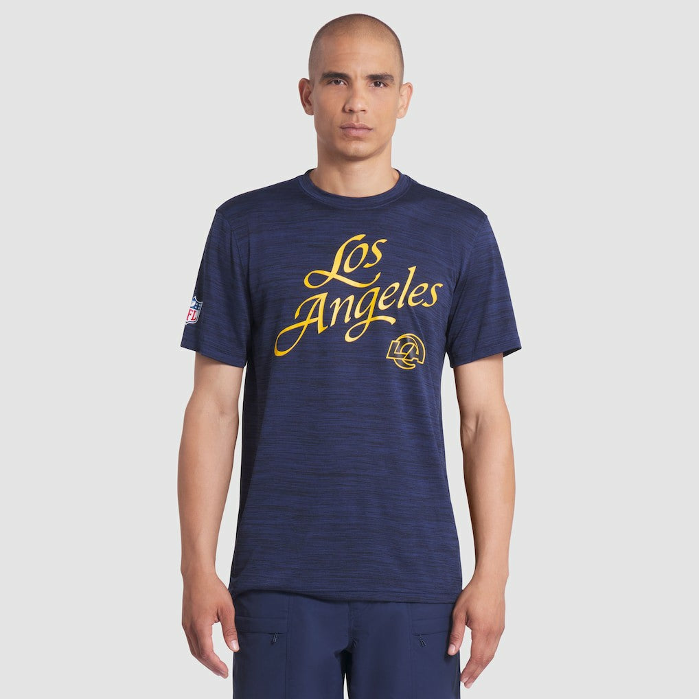 Nike Los Angeles Rams 2025 Rivalries Collection Sideline Velocity Dri-FIT T-Shirt Midnight Blue