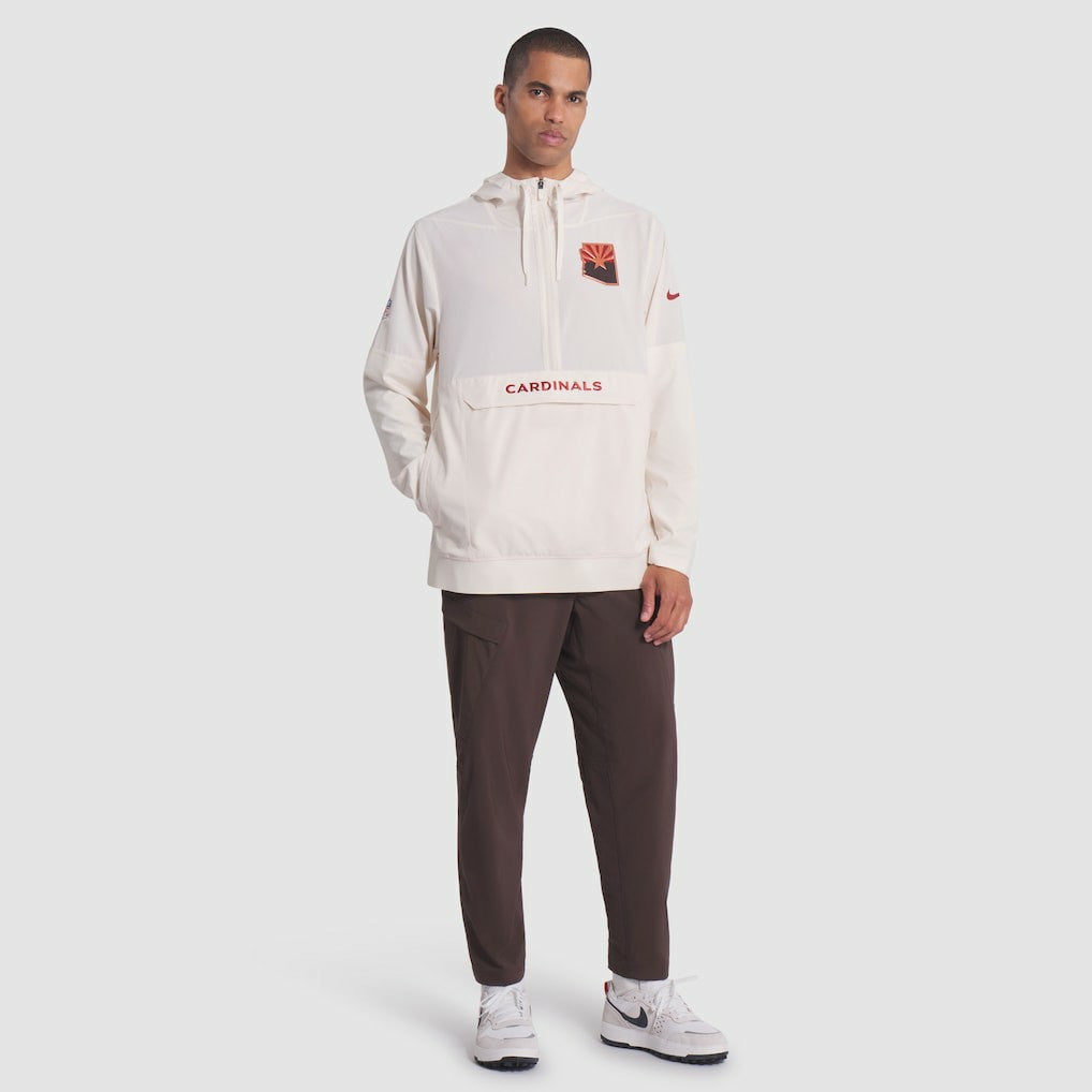 Nike Arizona Cardinals 2025 Rivalries Collection Sideline Anorak Half-Zip Hoodie Jacket Natural