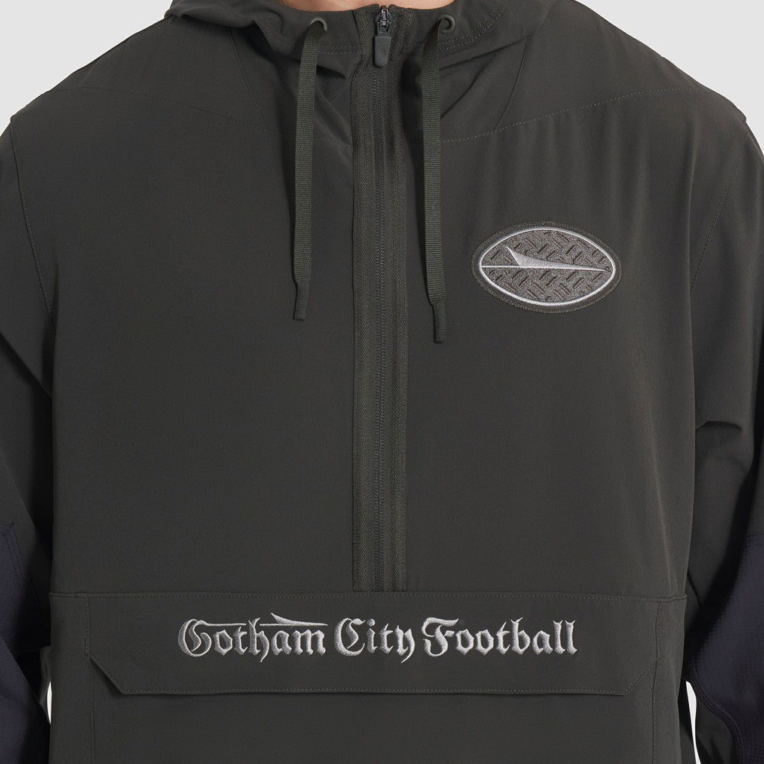 Nike New York Jets 2025 Rivalries Collection Sideline Anorak Half-Zip Hoodie Jacket Gotham Green