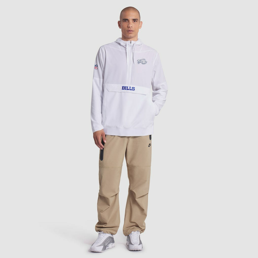 Nike Buffalo Bills 2025 Rivalries Collection Sideline Anorak Half-Zip Hoodie Jacket White