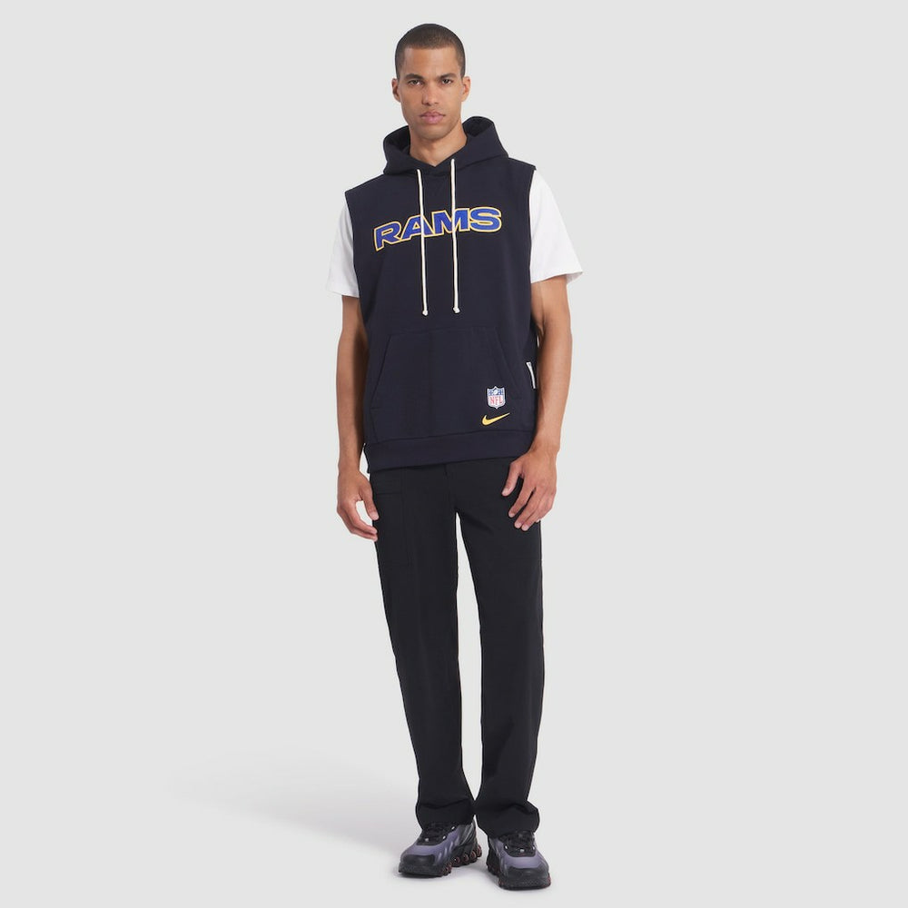 Nike Los Angeles Rams 2025 Rivalries Collection Standard Issue Sideline Dri-FIT Sleeveless Hoodie Midnight Blue