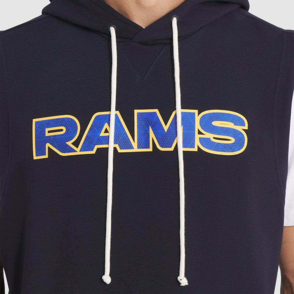 Nike Los Angeles Rams 2025 Rivalries Collection Standard Issue Sideline Dri-FIT Sleeveless Hoodie Midnight Blue