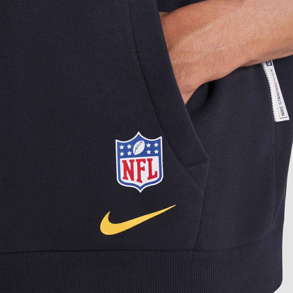 Nike Los Angeles Rams 2025 Rivalries Collection Standard Issue Sideline Dri-FIT Sleeveless Hoodie Midnight Blue
