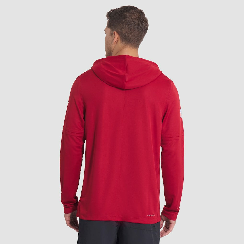 Nike Arizona Cardinals 2025 Rivalries Collection Sideline Dri-FIT Long Sleeve Hoodie T-Shirt Red