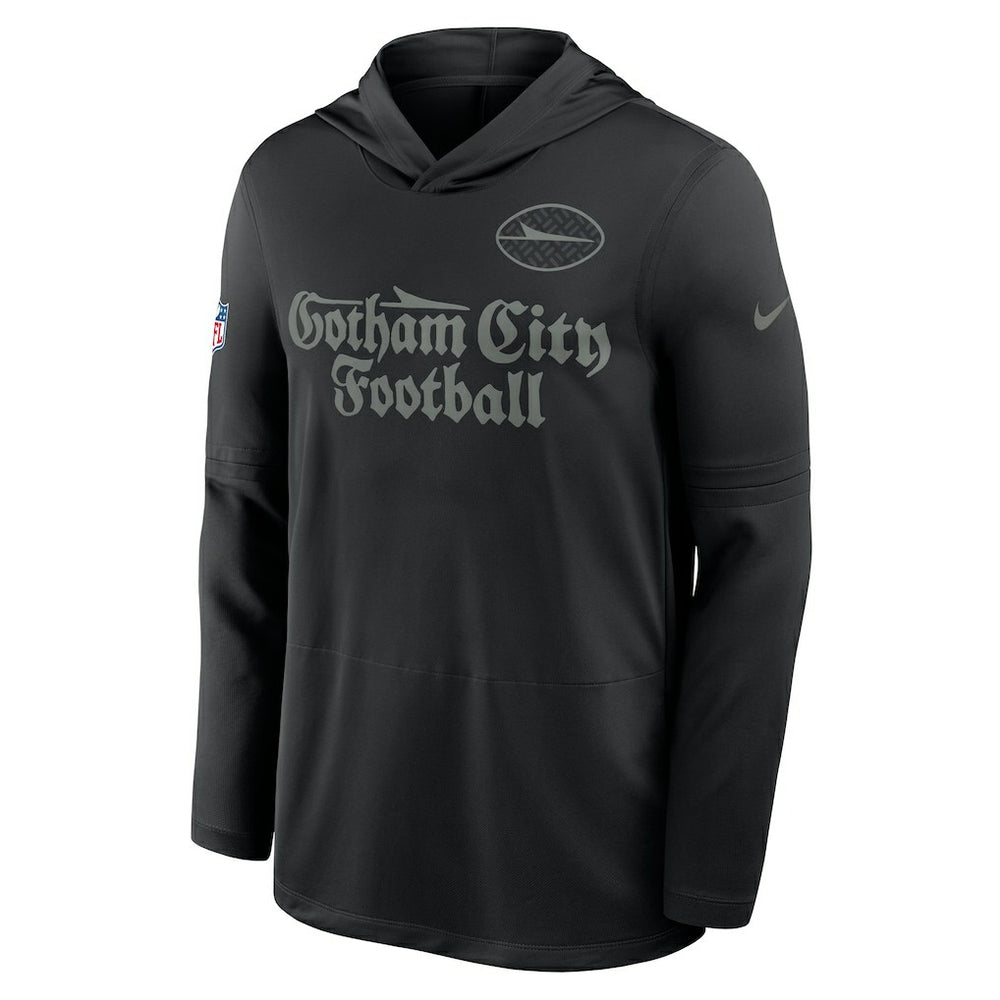 Nike New York Jets 2025 Rivalries Collection Sideline Dri-FIT Long Sleeve Hoodie T-Shirt Black