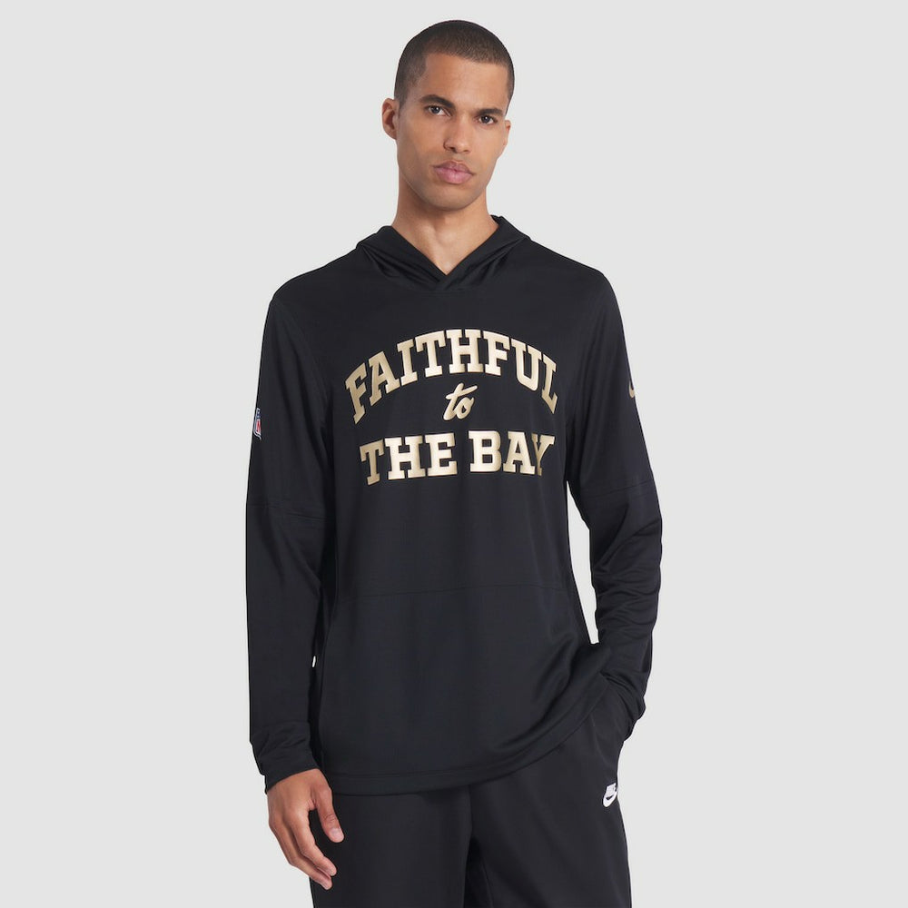 Nike San Francisco 49ers 2025 Rivalries Collection Sideline Dri-FIT Long Sleeve Hoodie T-Shirt Black