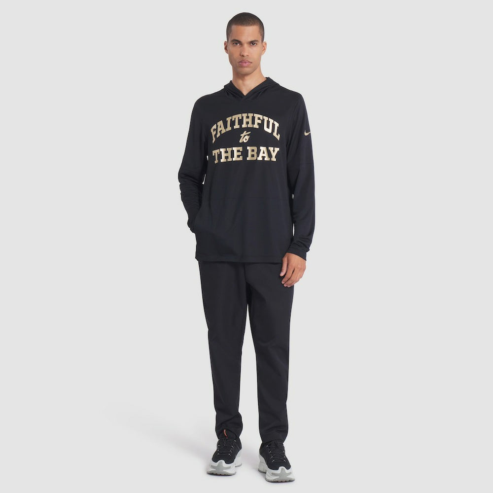 Nike San Francisco 49ers 2025 Rivalries Collection Sideline Dri-FIT Long Sleeve Hoodie T-Shirt Black