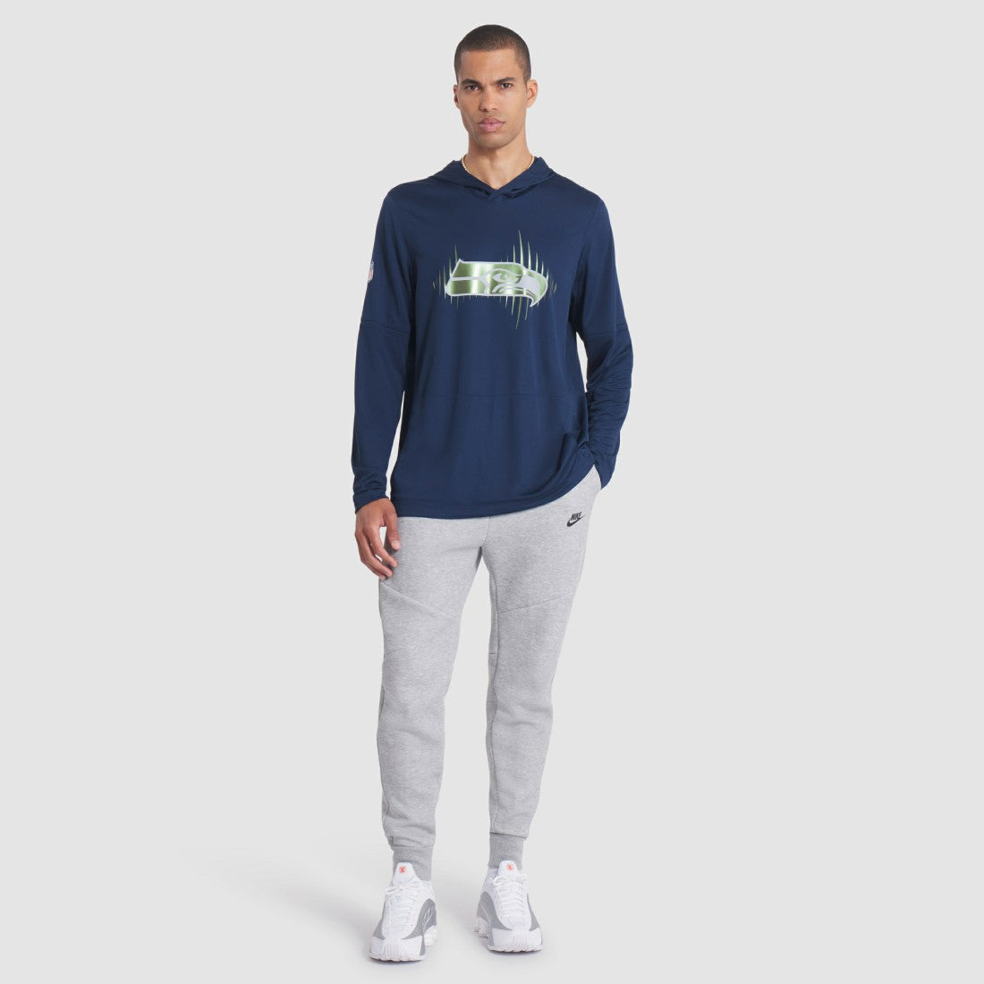 Nike Seattle Seahawks 2025 Rivalries Collection Sideline Dri-FIT Long Sleeve Hoodie T-Shirt College Navy