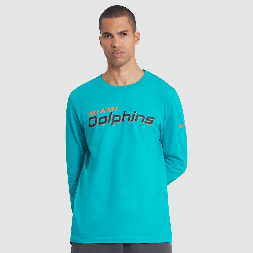 Nike Miami Dolphins 2025 Rivalries Collection Essential Long Sleeve T-Shirt Turbo Green