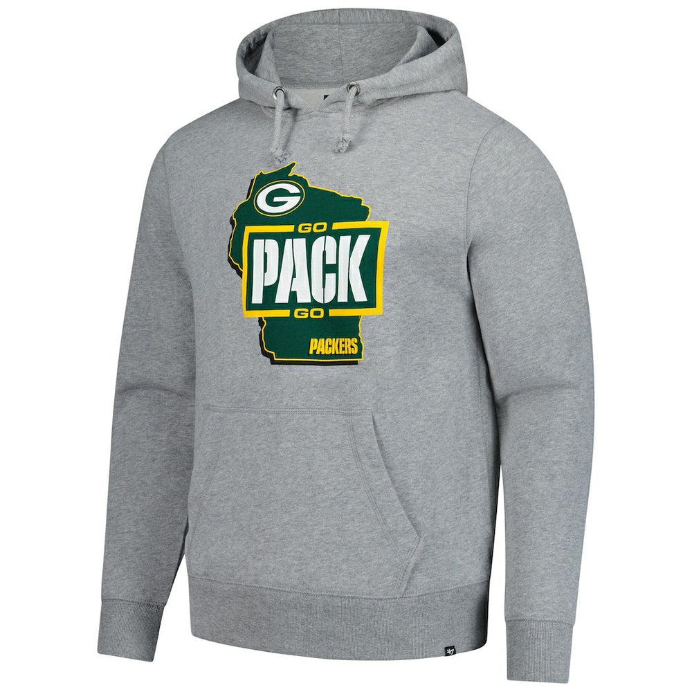47 brand Green Bay Packers '47 Regional Headline Pullover Hoodie Gray