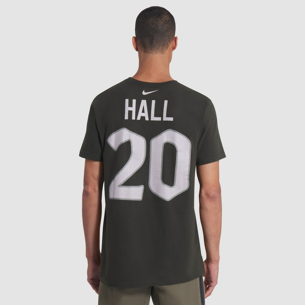 Nike Breece Hall New York Jets 2025 Rivalries Collection Player Name & Number T-Shirt Gotham Green