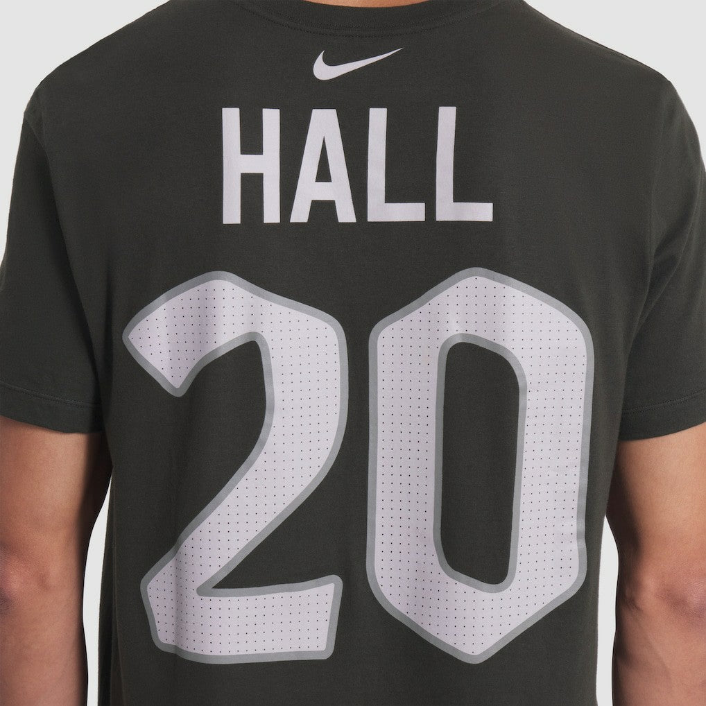 Nike Breece Hall New York Jets 2025 Rivalries Collection Player Name & Number T-Shirt Gotham Green